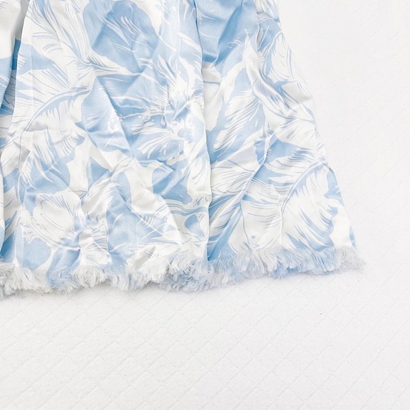 Carlisle Haiku Raw Hem Printed 100% Silk Flare Skirt NWT SZ6 - Picture 3 of 8